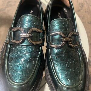 ALDO Men's Metallic Green Loafers
